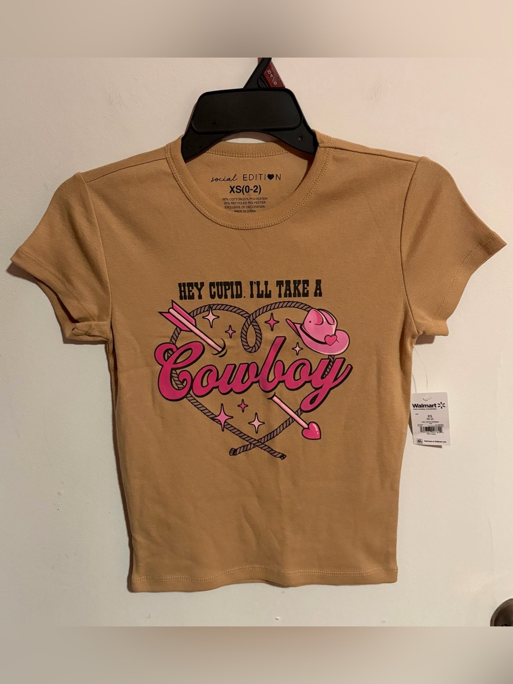 NWT Social Edition “Hey Cupid” Cowboy Graphic T-Shirt